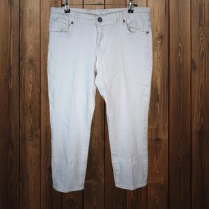 Kut‎ Skinny Boyfriend Jeans Women's Size 12 White Denim Cropped Pants